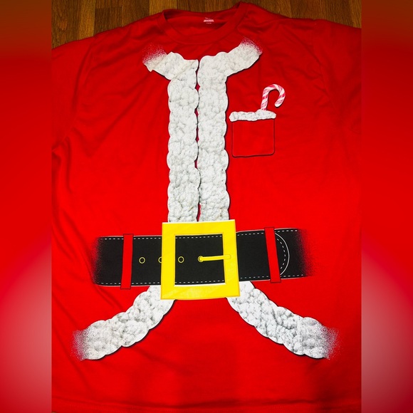 Santa Costume Graphic T-Shirt Men’s 2XL • Holiday Time Christmas Tee Red - Picture 2 of 6
